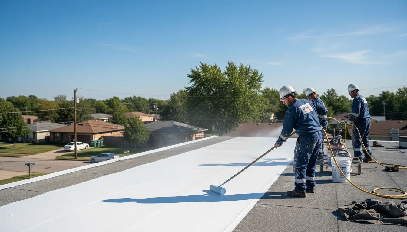 Commercial roof coating in Green Valley, IL near me